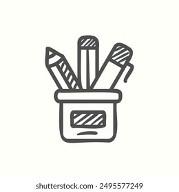 stationary icon, isolated handdrawn icon theme workplace