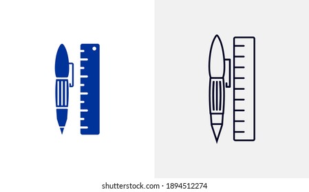 Stationary icon logo vector template, Education icon concepts, Creative design