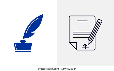 Plantilla vectorial del logotipo del icono estacionario, Conceptos del icono de educación, Diseño creativo