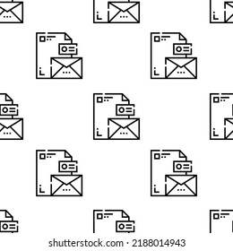 stationary icon pattern. Seamless stationary pattern on white background.