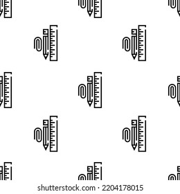 stationary icon pattern. Seamless stationary pattern on white background.