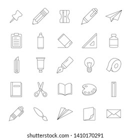 stationary icon set. Vector illustration