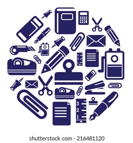 Stationary Icons in Circle Shape