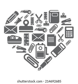 Stationary Icons in Heart Shape