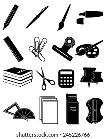 stationary icons set