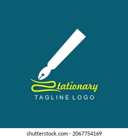 stationary logo. pen write sign logo