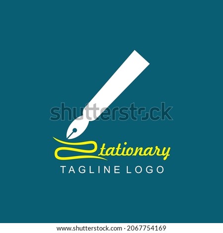 stationary logo. pen write sign logo