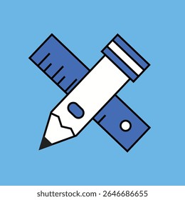 Oficina fija e ilustraciones de la escuela
