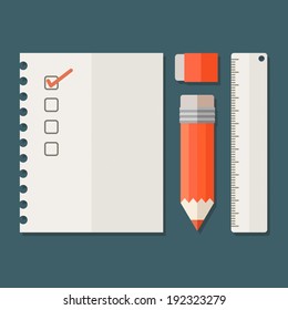 stationary on blue background vector