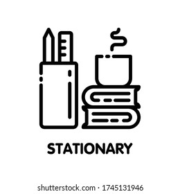Stationary outline icon style design illustration on white background eps.10