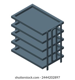 Stationary paper tray icon isometric vector. Empty stack. Send mail cabinet