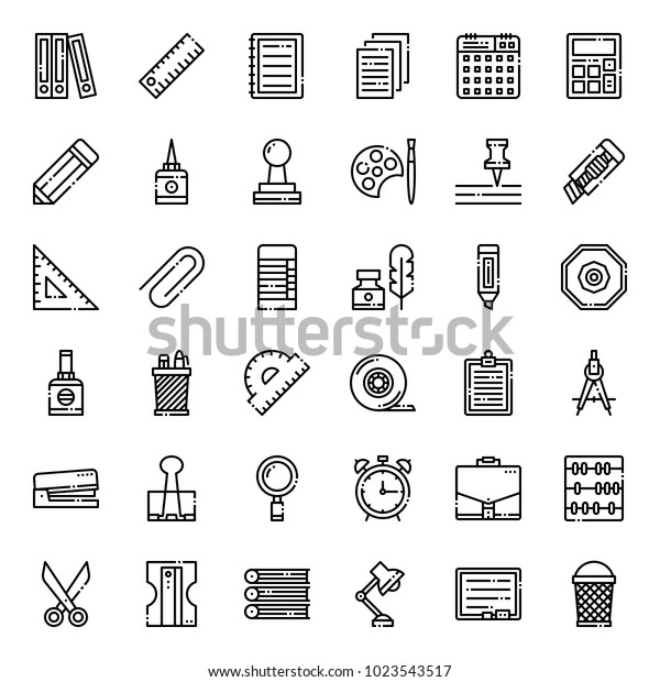 Stationary, pixel perfect outline icon,\
isolated on white\
background