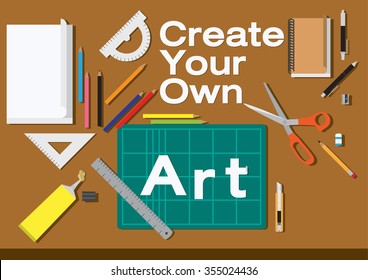 stationary poster lay out ,work place
