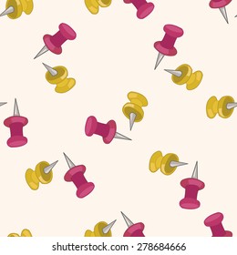 stationary pushpin, cartoon seamless pattern background