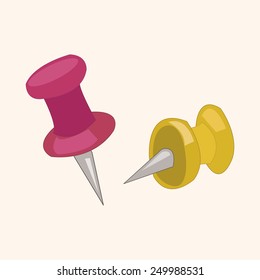 stationary pushpin theme elements vector,eps