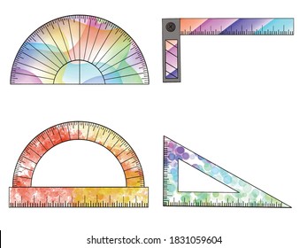 Stationary ruler set icon collection.
back to school clip art collection