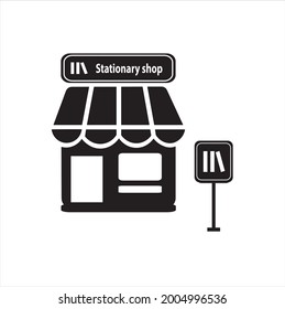Vector de icono de tienda estacionaria, nuevo diseño plano