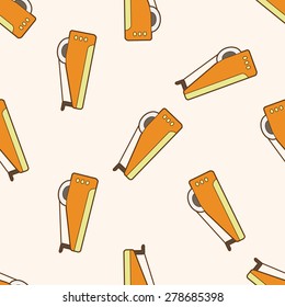 stationary tape dispenser, cartoon seamless pattern background