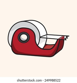 stationary tape dispenser theme elements vector,eps