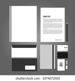 Stationary Tempalte Blank Mockup Vector