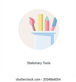 Stationary Tools or Editing Tools Icon Concept