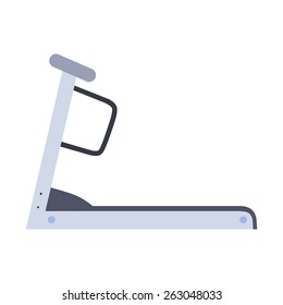 Stationary treadmill on a neutral background. Athletic trainer