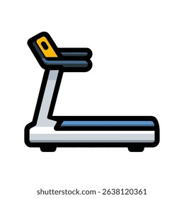 Stationary treadmill provides fitness activity indoor isolated object