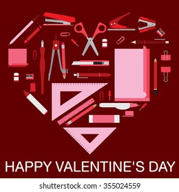 stationary valentine concept