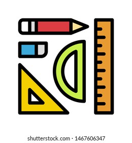 Stationary vector, Back to school filled style icon