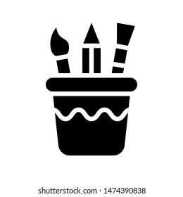 Stationary vector, Back to school solid design icon