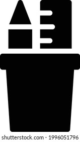 icono plano de glifo vectorial estacionario