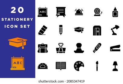 Stationery 20 icon set element for your design