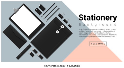 Stationery accessories background , vector , illustration