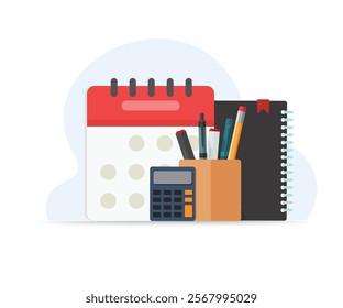 Stationery accessories concept stock illustration