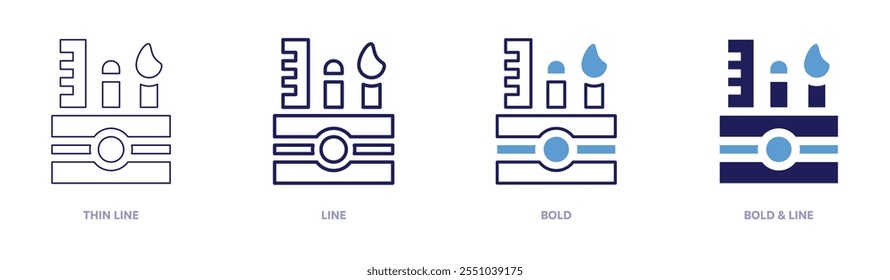 Stationery aesthetics icon in 4 different styles. Thin Line, Line, Bold, and Bold Line. Duotone style. Editable stroke.