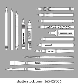 stationery and art tools