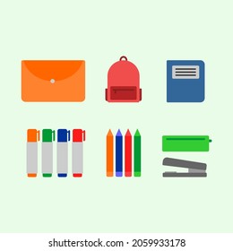 stationery back to school, vector set