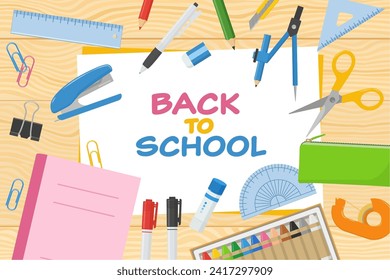 Stationery banner background vector illustration