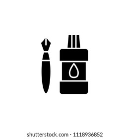 Stationery  black icon concept. Stationery  flat  vector symbol, sign, illustration.