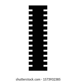 Stationery Black Ruler Icon. Vector Illustration.