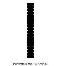 Stationery Black Ruler Icon. Vector Illustration.