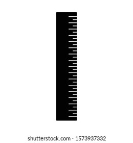 Stationery Black Ruler Icon. Vector Illustration.