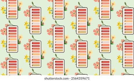 Stationery and book pattern background. Stationery and book illustration pattern. Stationery and book background. Perfect for fabrics, print, textile, wallpaper, and decor. SSTKbackgrounds