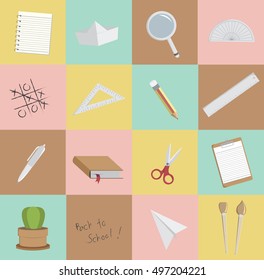 Stationery box set,  illustration and vector