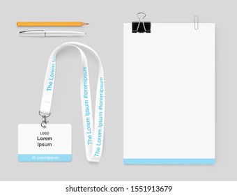 Stationery for brending, business, office. Vector illustration on grey background. Ready  for you design, promotion, advertising and etc.