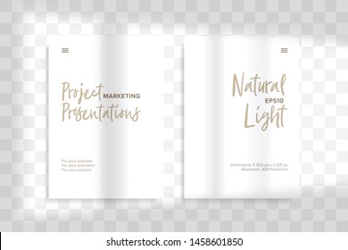 Stationery business branding mockup in realism style with transparent shadow light effect overlay. Mesh grid. Presentation your design card, poster, stories Photo realistic vector illustration