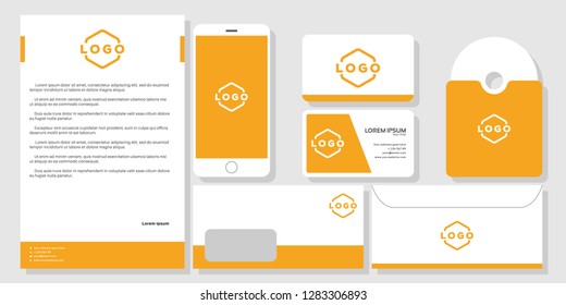 Stationery business card mockup design branding template vector