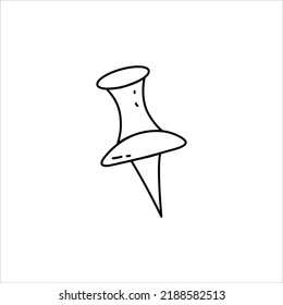 Stationery button in a cute doodle style isolated on a white background. Vector element in black line