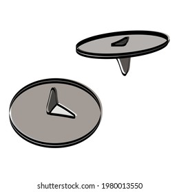 Stationery buttons on a white background. Vector illustration. Silhouette.