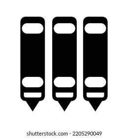 Stationery chalk art learning icon | Black Vector illustration |